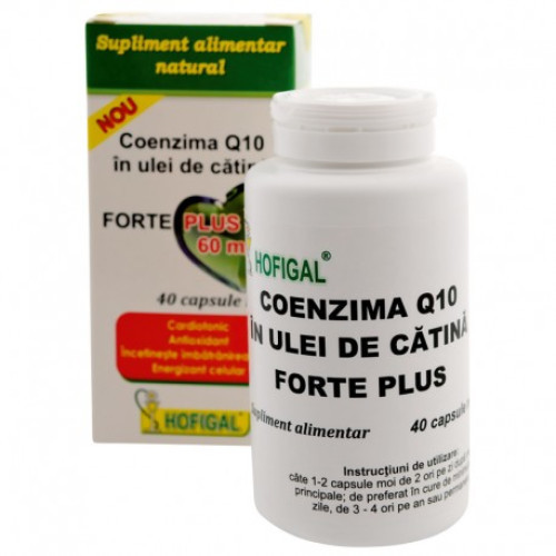 Coenzima Q10 in ulei de catina Forte Plus 60mg 40 capsule Hofigal