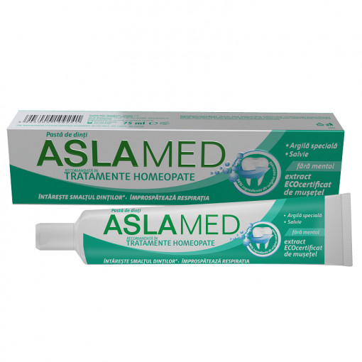 Pasta de dinti recomandata in tratamente homeopate 75 ml AslaMed