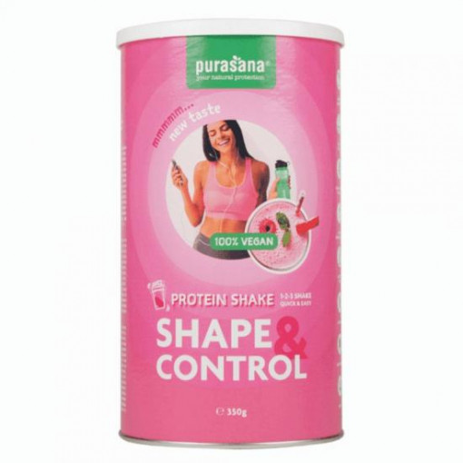 Shake proteic pentru slabit cu aroma de capsune 350g Purasana