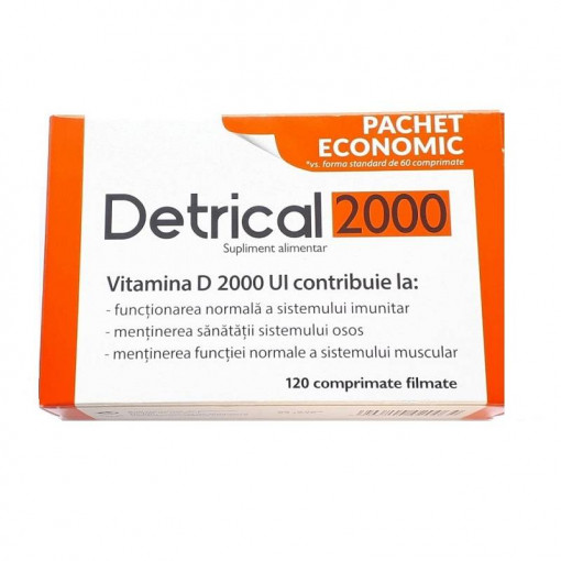 Detrical Vitamina D 2000UI 120 comprimate filmate Zdrovit