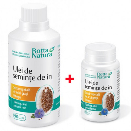 Pachet Ulei de seminte de In 90 capsule + 30 capsule Rotta Natura