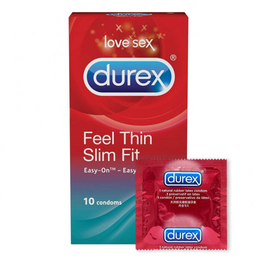 Prezervative Feel Thin Slim Fit 10 bucati Durex
