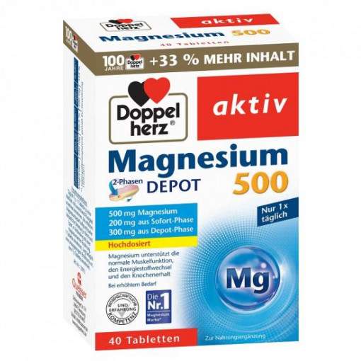 Magneziu 500 mg 30 + 10 comprimate Doppelherz