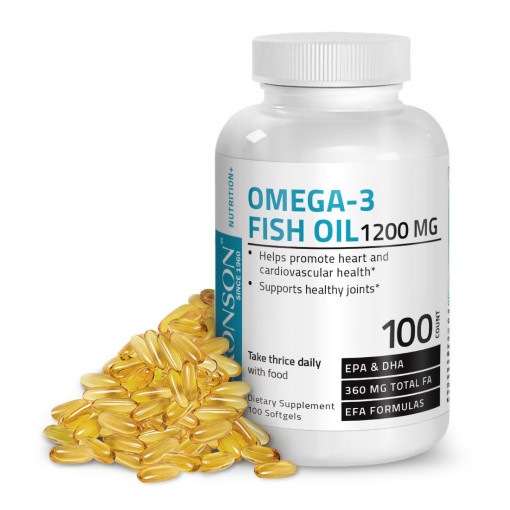 Omega 3 Ulei de peste 1200 mg 100 capsule Bronson Laboratories