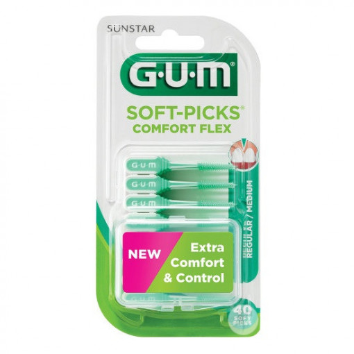 Perii interdentare Soft-Picks Comfort Flex Medium 40 bucati Sunstar Gum