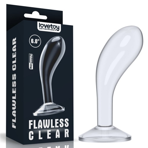 Stimulator Prostata Lovetoy Flawless Transparent grosime 4.3 cm lungime 15 cm cu ventuza