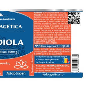 Rhodiola 400 mg 120 capsule Herbagetica - Img 3
