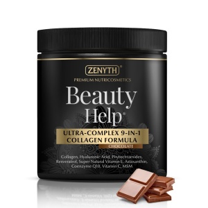Ultra-Complex 9-in-1 Collagen Formula cu aroma de ciocolata Beauty Help 300 g Zenyth