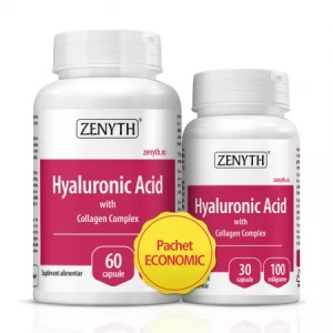 Pachet Hyaluronic Acid cu Collagen Complex 30+60 capsule Zenyth