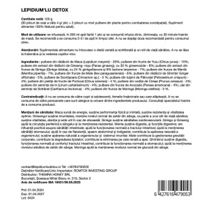 Ceai pentru slabit Lepidium'lu Detox 30 x 4 g For X5