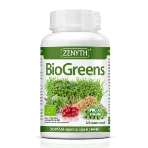 SuperFood vegan cu alge si germeni BioGreens 120 capsule Zenyth