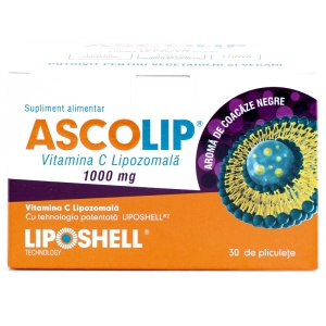 Vitamina C Lipozomala cu aroma de coacaze 1000 mg 30 plicuri Liposhell