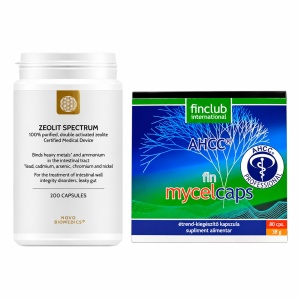 Pachet Detox & Imunitate – Zeolit Spectrum 200 cp + Mycelcaps AHCC Finclub 80 cp