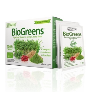 BioGreens SuperFood Organic cu germeni alge si lastari 28 plicuri Zenyth - Img 3