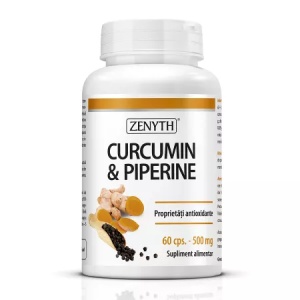 Curcumin si Piperine 60 capsule Zenyth