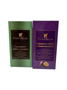 Pachet 2 cutii de Ceai VeroSlim pentru slabit cu fructul pasiunii + ananas
