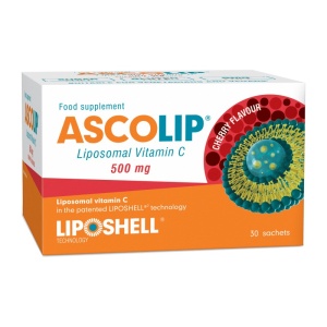 Vitamina C Lipozomala cu aroma de cirese 500 mg 30 plicuri Liposhell