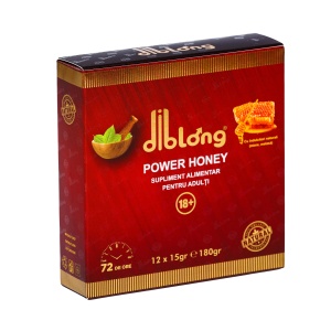 Miere afrodisiac premium concentrat DIBLONG POWER HONEY, pentru cresterea libidoului, potenta, erectie, ejaculare precoce, Unisex, 100% natural, 12 plicuri x 15 g