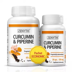 Pachet Curcumin si Piperine 60 + 30 capsule Zenyth