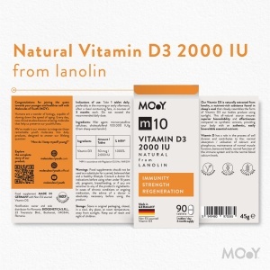 Vitamina D3 m10 2000 IU 90 tablete Molecules of Youth - Img 7