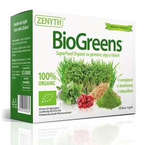 BioGreens SuperFood Organic cu germeni alge si lastari 28 plicuri Zenyth