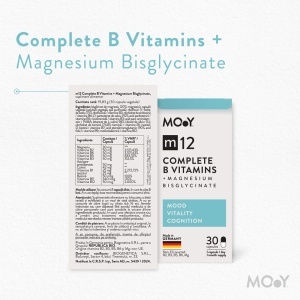 Complete B Vitamins + Magnesium Bisglycinate m12 30 capsule Molecules of Youth - Img 3