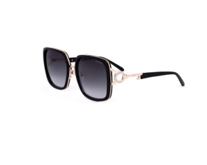 Ochelari de soare Guess GF6111 01B, Damă, Negru/Auriu, Pătrați - Img 3