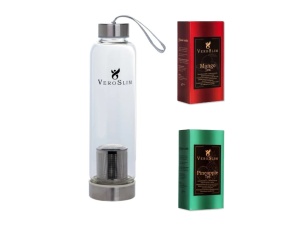 Pachet 2 cutii de Ceai VeroSlim pentru slabit + Sticla borosilicată fără BPA Veroslim