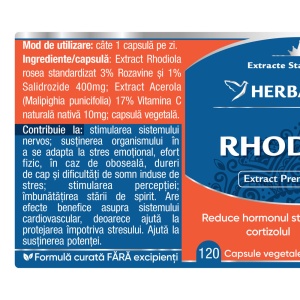 Rhodiola 400 mg 120 capsule Herbagetica - Img 2