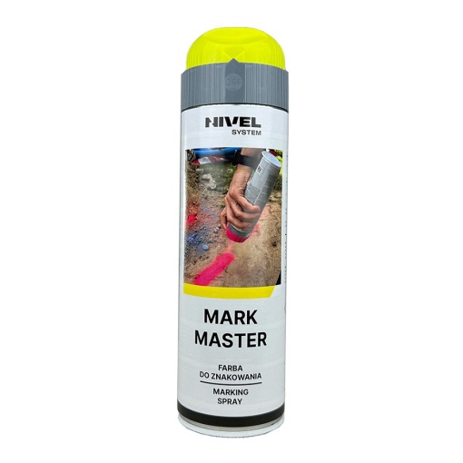 Vopsea marcaje fluorescent Galben Mark Master Nivel System 500 ml set 12 bucati