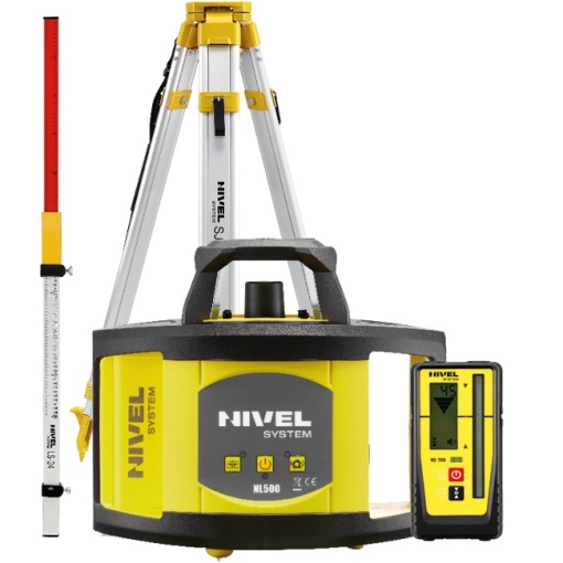 Nivela laser rotativa Nivel System NL500 R Digital cu fascicul rosu cu trepied SJJ1 si stadie