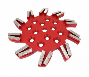 Disc stea cu segmenti diamantati pt. slefuire pardoseli - segment fin - Rosu - 250 mm - prindere 19mm - DXDY.8501.250.11.63 - Img 2
