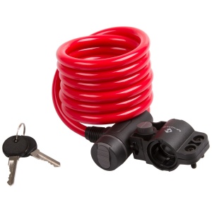 Antifurt cu Cheie M-WAVE "S 10.18" Roșu - 10x1800 mm