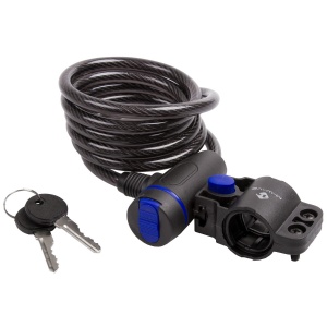 Antifurt Bicicletă M-WAVE "S 8.15" - Cheie, 8x1500 mm, Negru Transparent