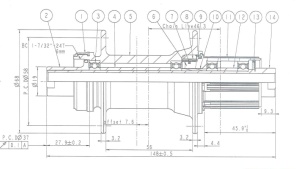 Butuc Spate NOVATEC D442SB-CL-B12-S4S-11S centerlock Negru , 32H - Img 3