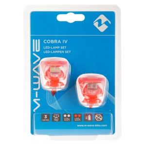 Set Flash cu Baterii M-WAVE COBRA IV - Rosu - Img 2