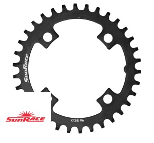 Foaie Angrenaj SUNRACE CRMS66 Metal 22T Negru BCD 64 - Img 1