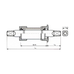 Monobloc Pedalier NECO 113,5/22,5 mm Negru Cupe Metal/Plastic - Img 2