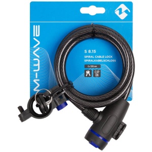 Antifurt Bicicletă M-WAVE "S 8.15" - Cheie, 8x1500 mm, Negru Transparent
