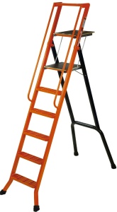 Scară pliabilă din aluminiu Lescabo – 140 cm, 6 trepte, stabilă și sigură