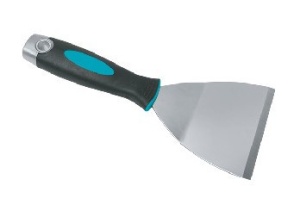 Spatula pentru indepartare placi 100mm cu capat metalic pentru lovire cu ciocanul, maner soft-grip - BIHUI-TRSC4