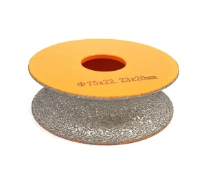 Freza diamantata pentru profilare granit, marmura, gresie Profil Semicerc Full Bullnose exterior, R-20mm, ∅75x22,23mm - DXDY.FPP.BN20 - Img 4
