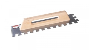 Gletiera dintata cu maner din lemn 48cm, 20x20mm - RUBI-75962
