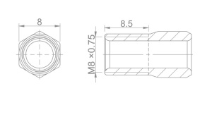 Surub de Compresie M8 x 0,75- 5 mm SHIMANO - Img 2
