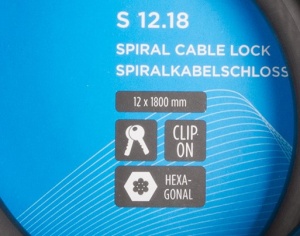 Antifurt Bicicletă Hexagonal M-WAVE "S 12.18" - Cheie, 12x1800 mm