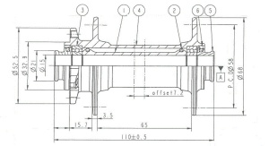 Butuc Fata NOVATEC D041SB-B15 110 x 15 mm - Img 3