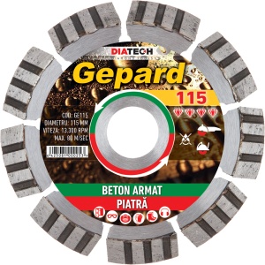 Disc diamantat pentru beton armat Diatech GEPARD 115 mm