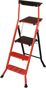 Scară Pliabilă Din Oțel Lescabo Cu Platformă – 70 cm, 3 Trepte