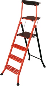 Scară Pliabilă Din OTel Lescabo Cu Platformă – 90 cm, 4 Trepte
