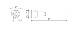 Surub de blocare a placutelor de frana M4 x 25 - SRAM RED/FORCE/RIVAL - Img 2